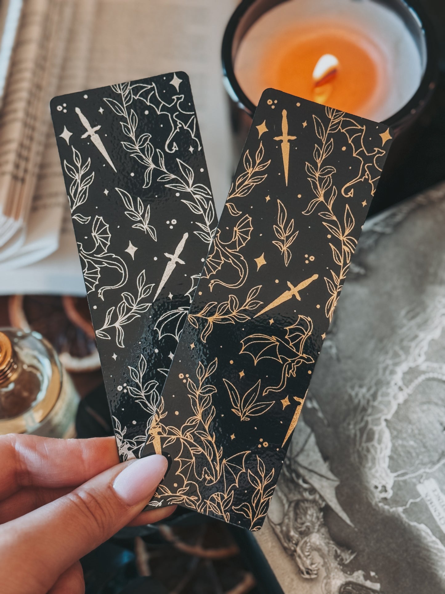 Dark Fantasy Dragon Foil Bookmark