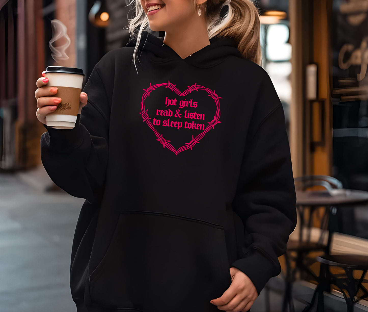 Hot Girls Read & Listen To ST Hoodie (PINK)