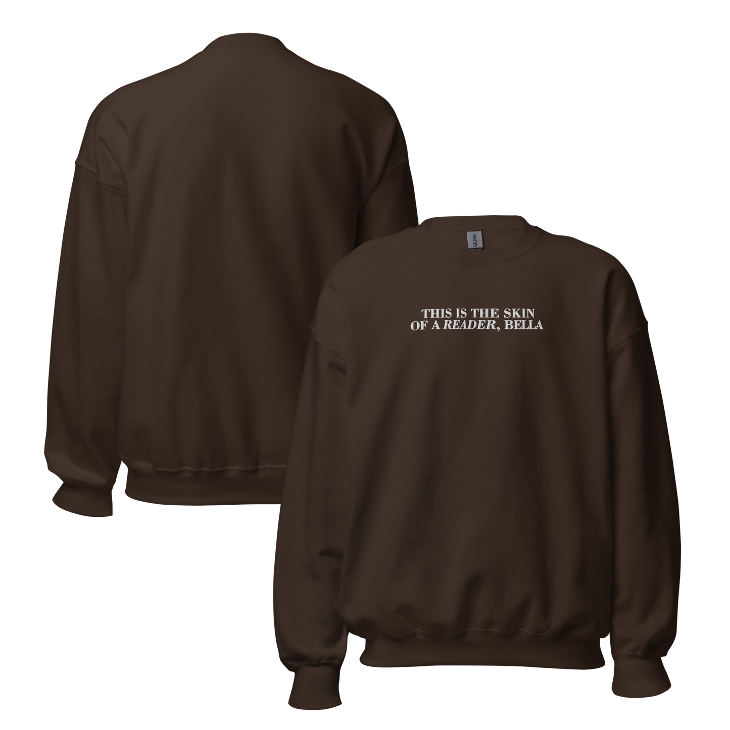 Skin Of A Reader, Bella Embroidered Sweatshirt