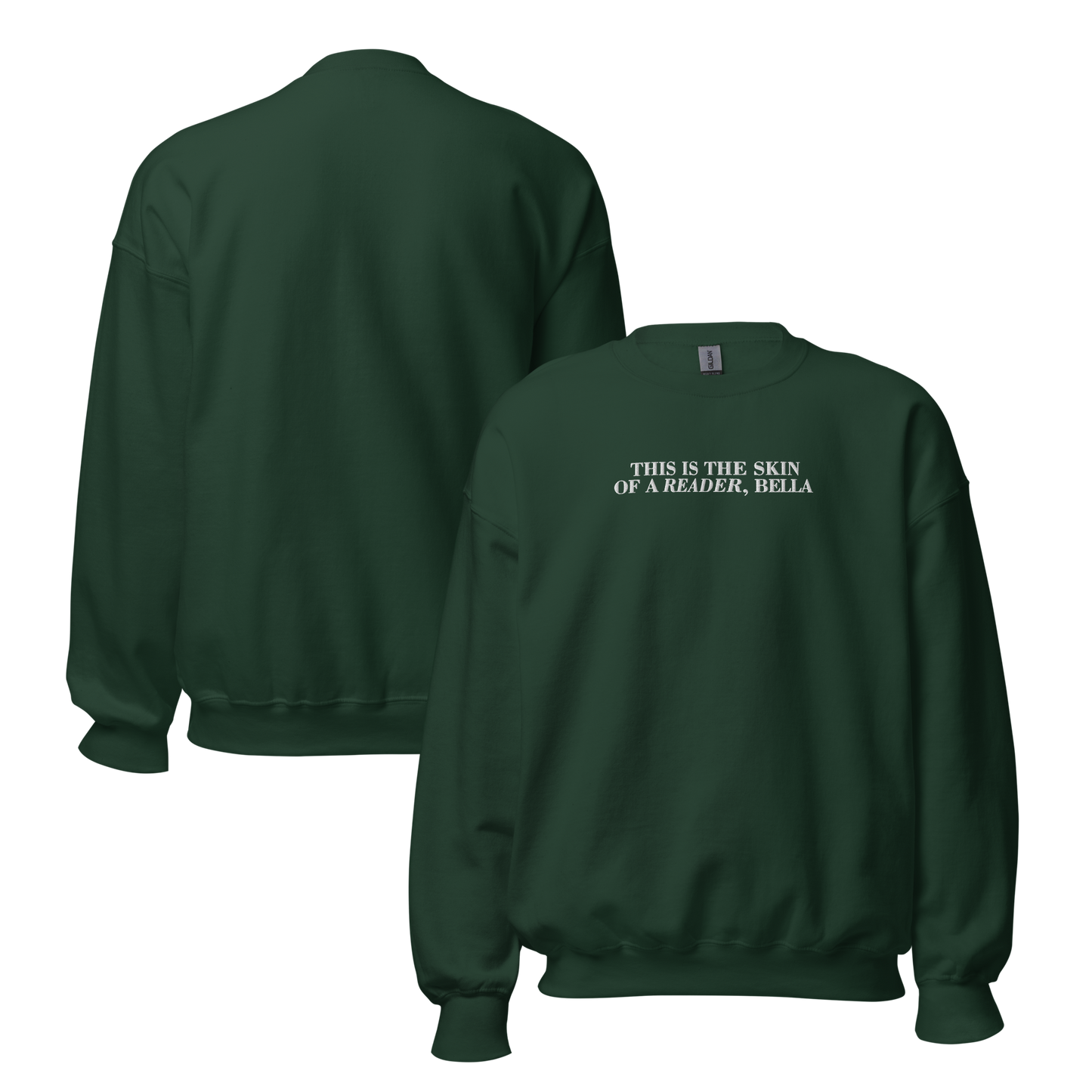 Skin Of A Reader, Bella Embroidered Sweatshirt