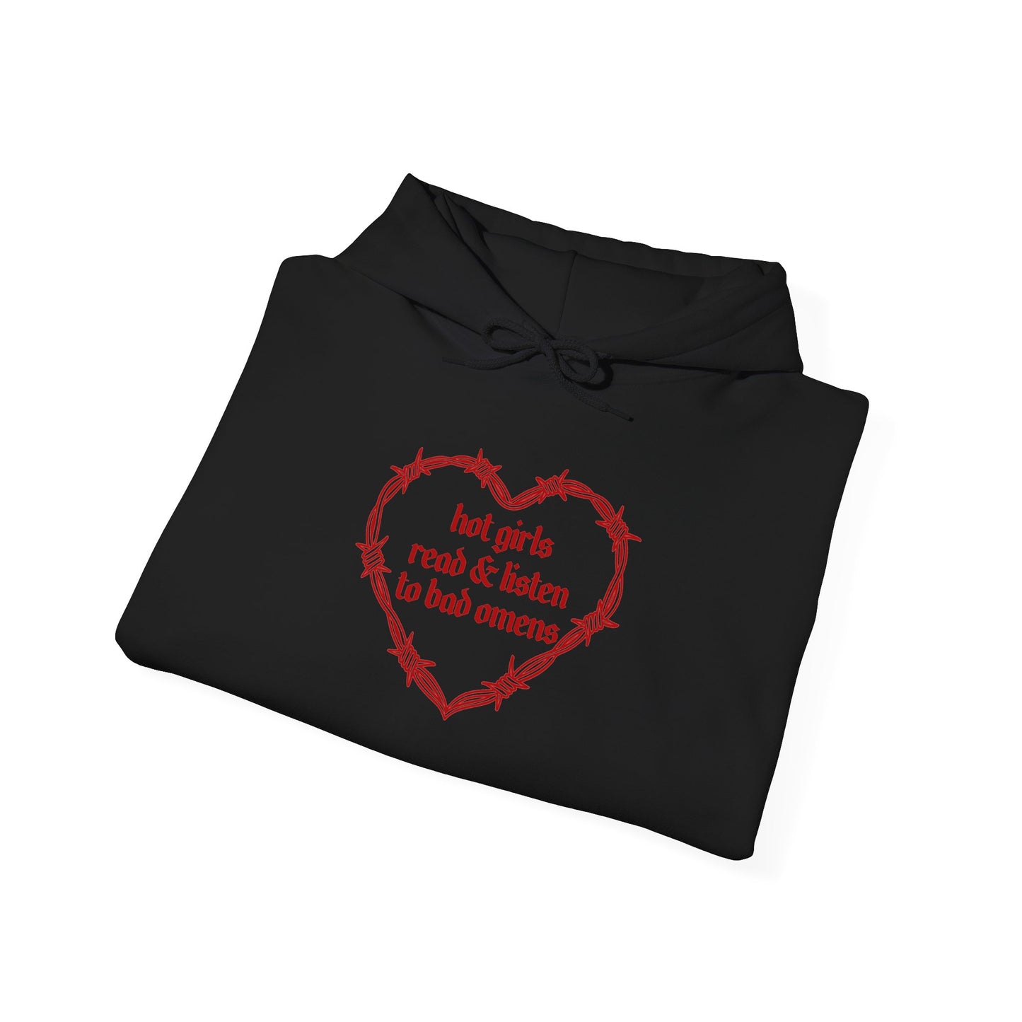 Hot Girls Read & Listen To Omens Hoodie (RED)