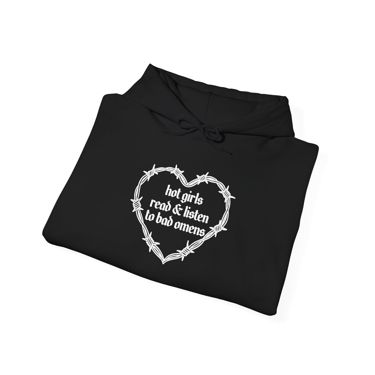 Hot Girls Read & Listen To Omens Hoodie (WHITE)