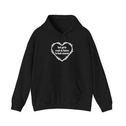 Hot Girls Read & Listen To Omens Hoodie (WHITE)