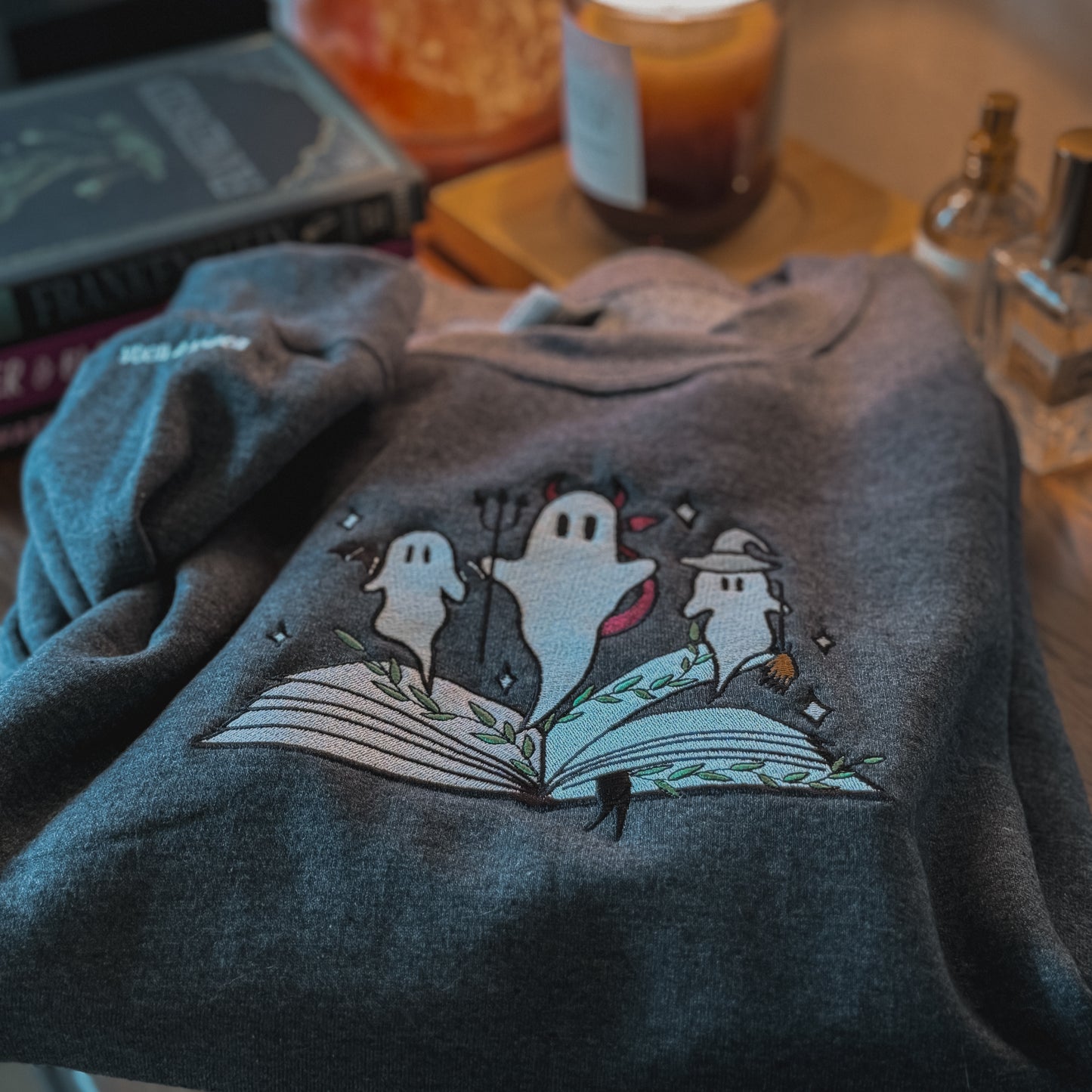 Embroidered Literary Ghosts Crewneck