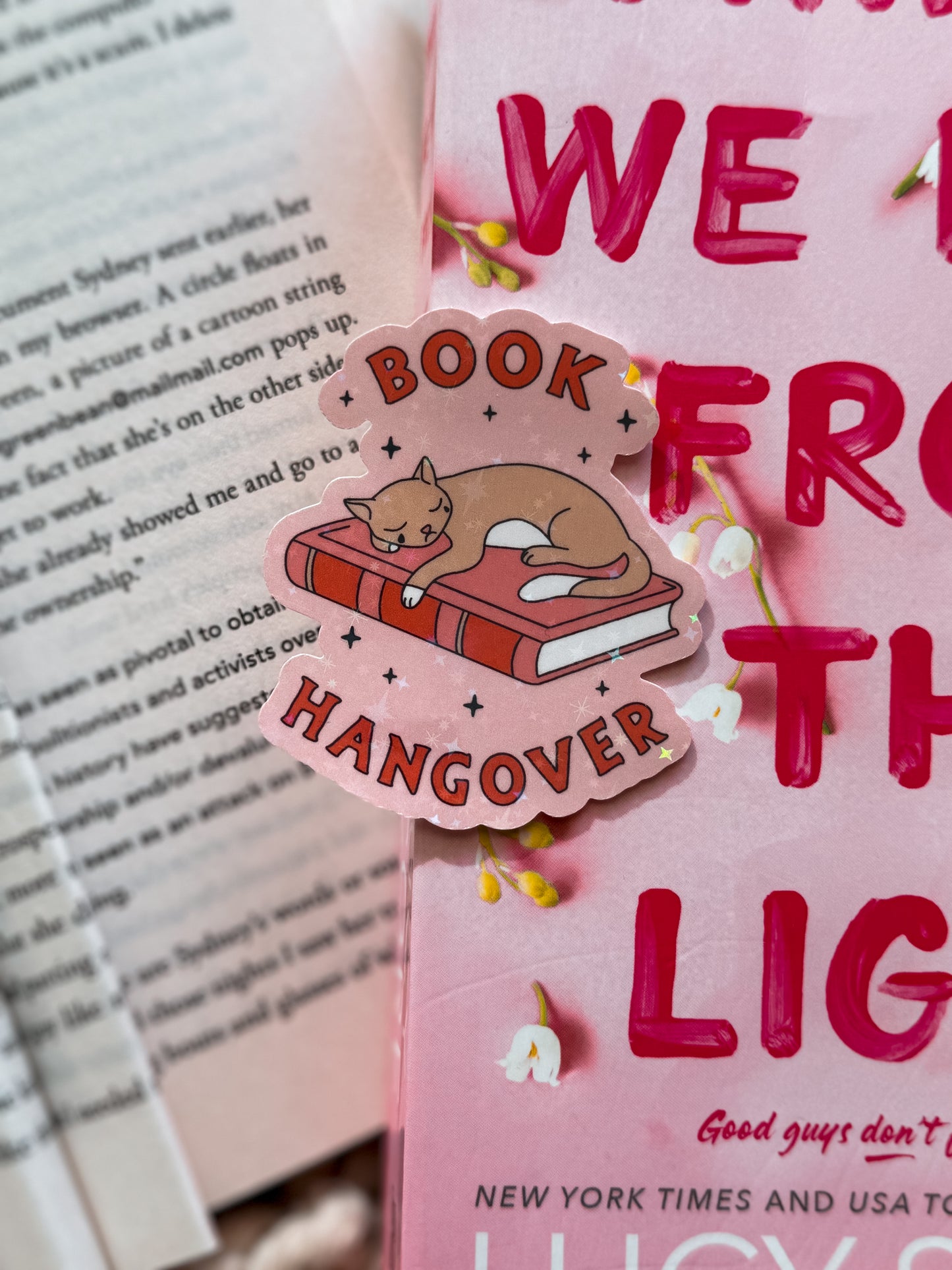 Book Hangover Reading Cat Sticker