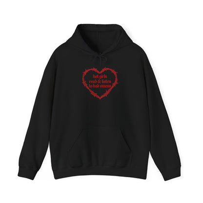 Hot Girls Read & Listen To Omens Hoodie (RED)