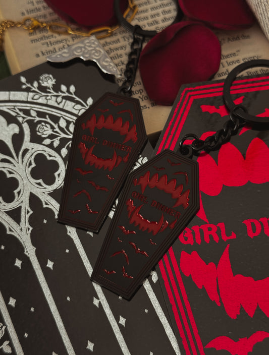 Girl Dinner Vampire Enamel Keychain