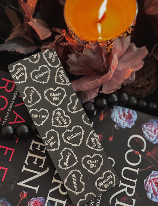 Dark Romance Barbwire Hearts Foil Bookmark