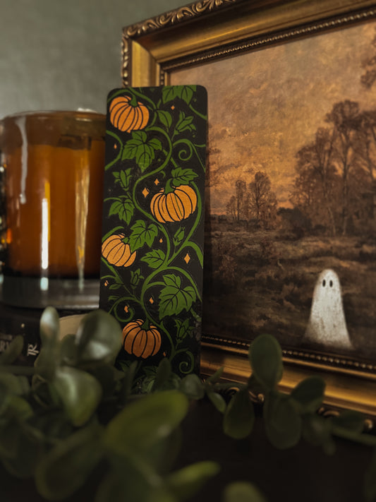 Doodle Pumpkin Vines Foil Bookmark
