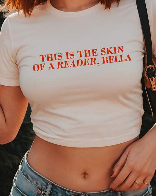 Skin Of A Reader, Bella Organic Rib Baby Tee