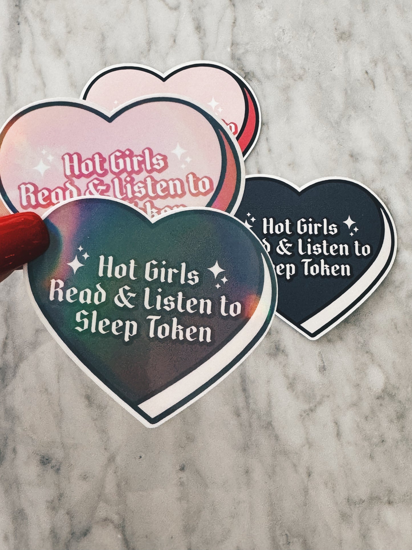 Hot Girls Read Sleep Token Heart Sticker