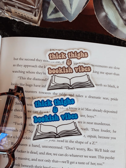 Thick Thighs and Bookish Vibes Sticker