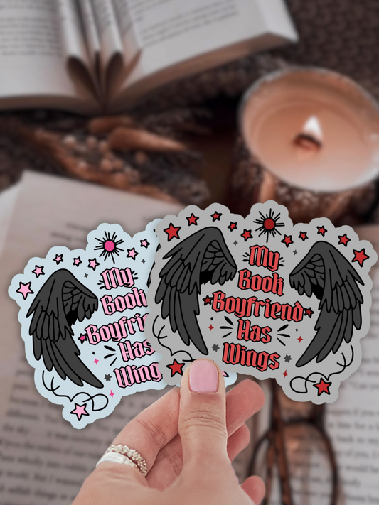 My Book Boyfriend Has Wings Sticker