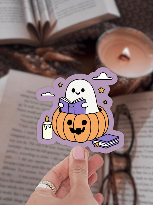 Ghost Reader Pumpkin Sticker