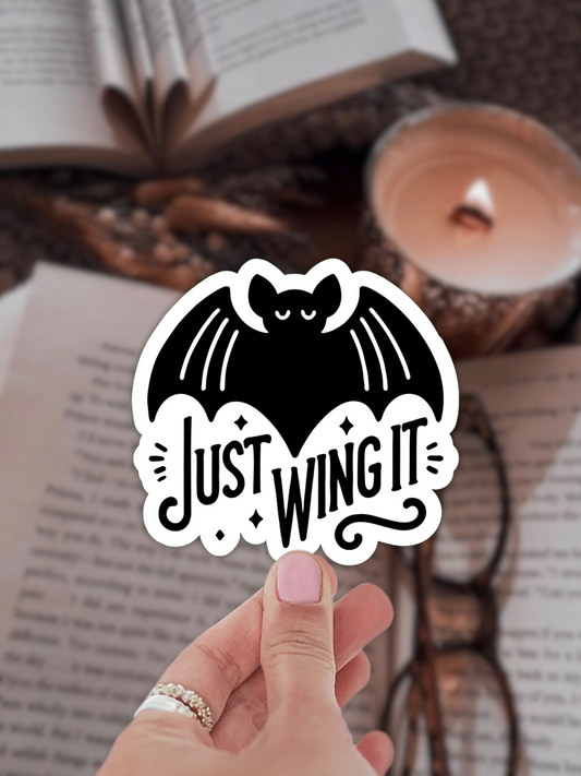 Just Wing It Bat Sticker