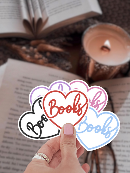 Heart Books Sticker