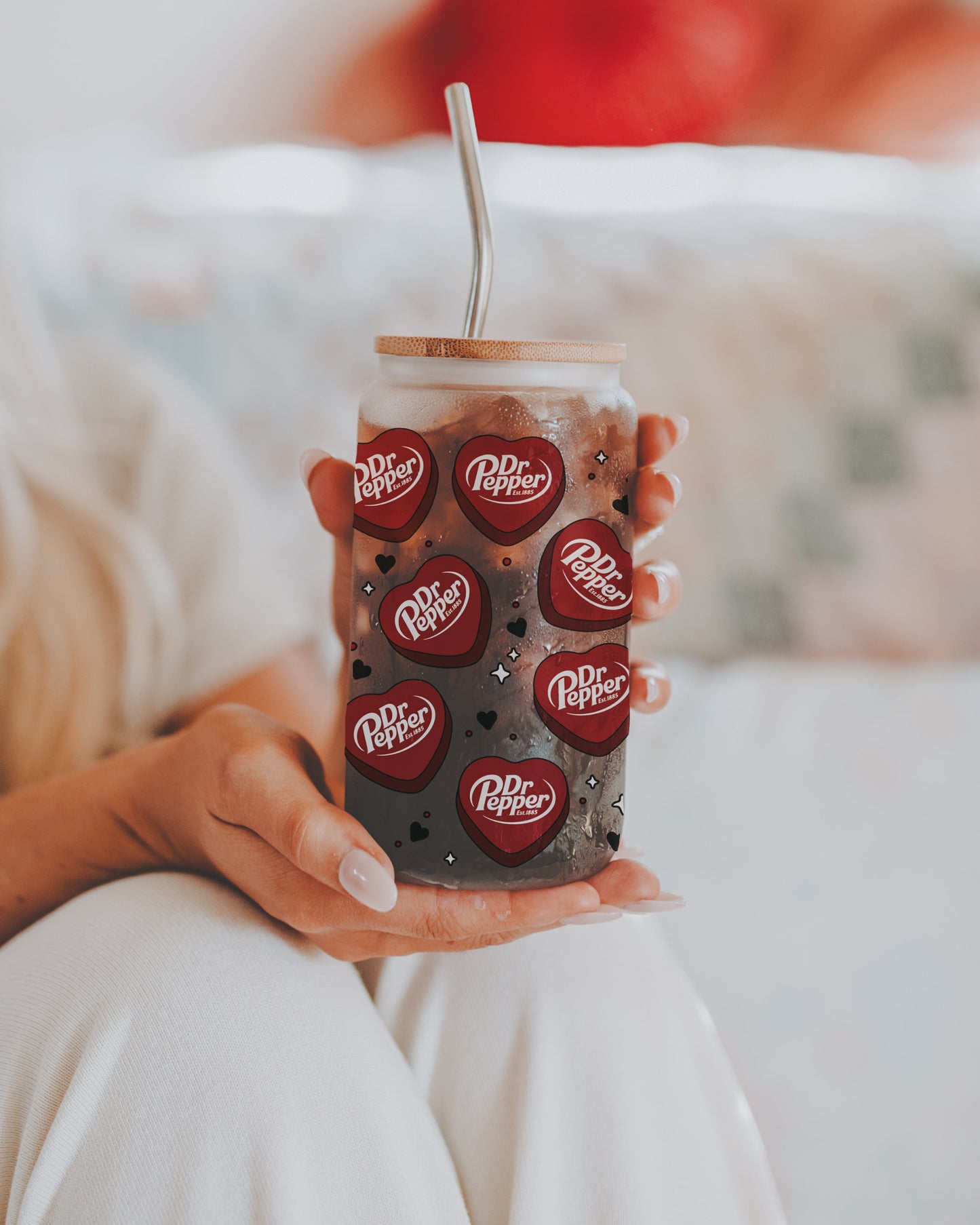 Dr. Pepper Valentines Sipper Glass