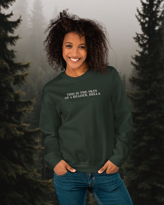 Skin Of A Reader, Bella Embroidered Sweatshirt