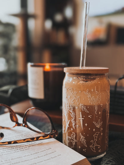 Fantasy (White) Sipper Glass, 16oz