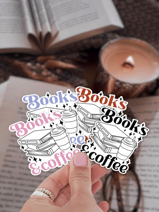 Books and Coffee Sticker