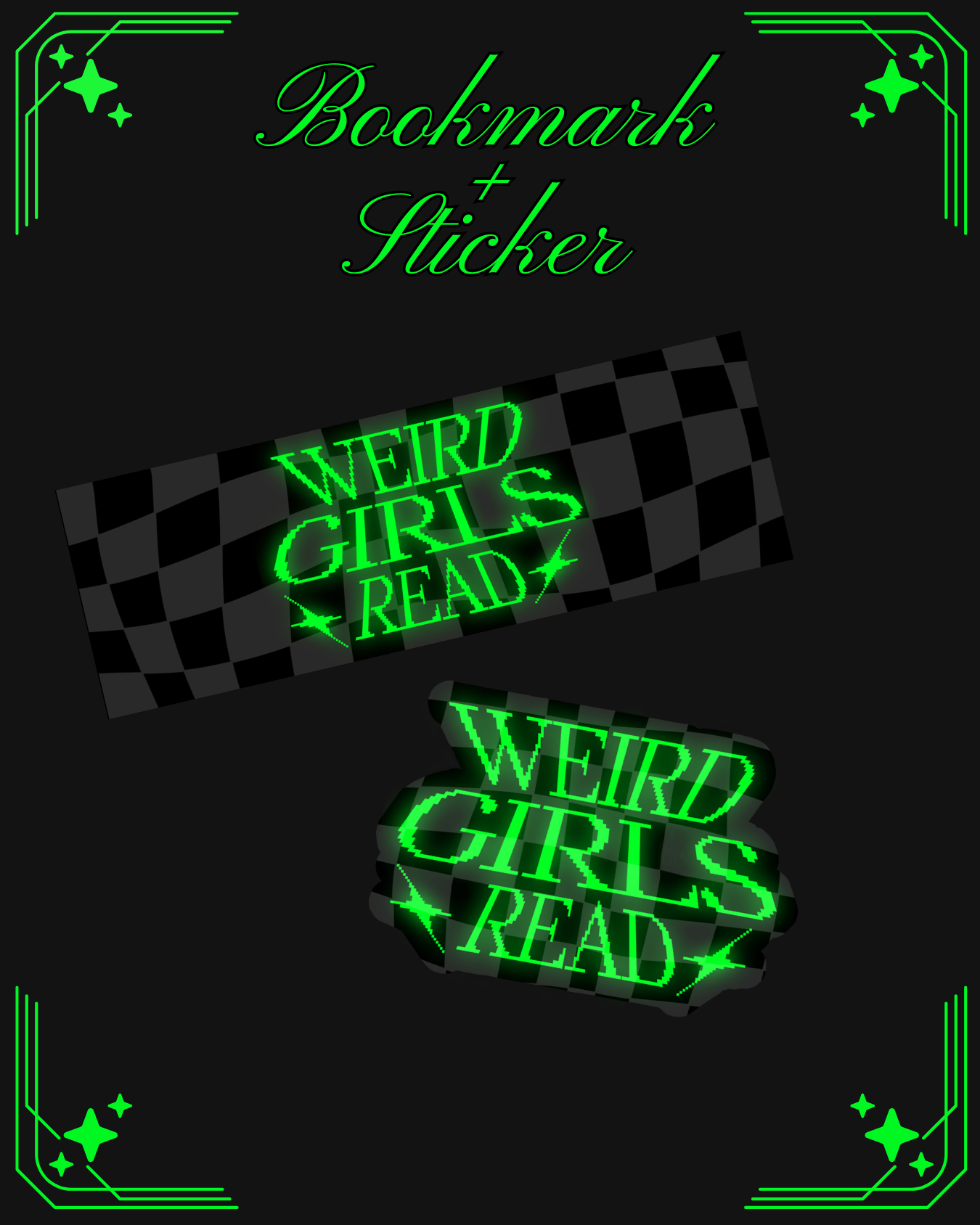 Weird Girls Read Lime Sticker & Bookmark Pack