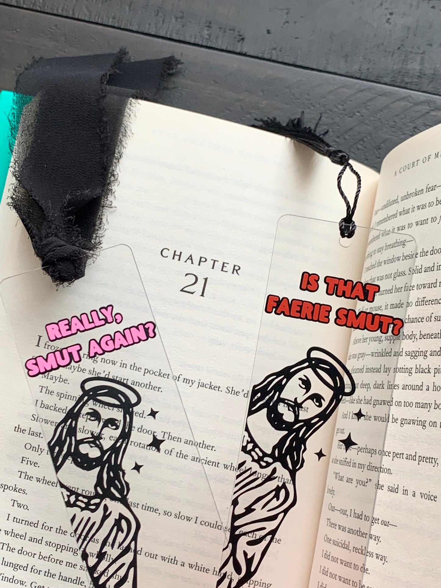 Peeking Jesus Is That Faerie Smut Acrylic Bookmark