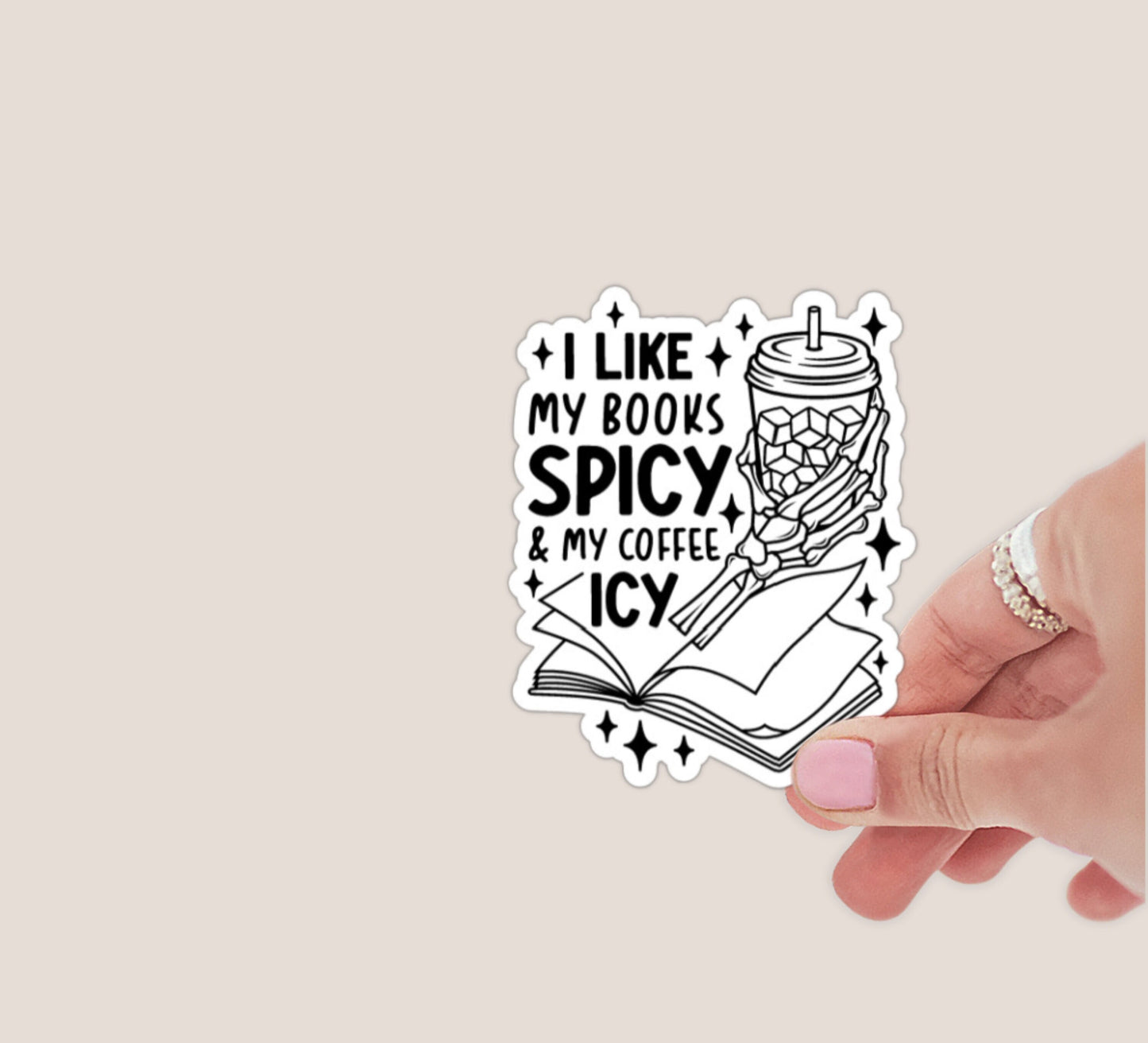 Spicy Books and Iced Coffee Sticker