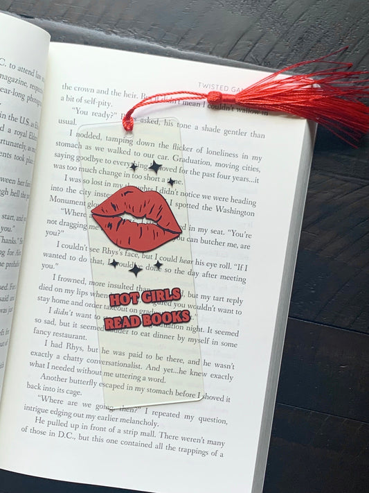 Hot Girls Read Books Acrylic Bookmark