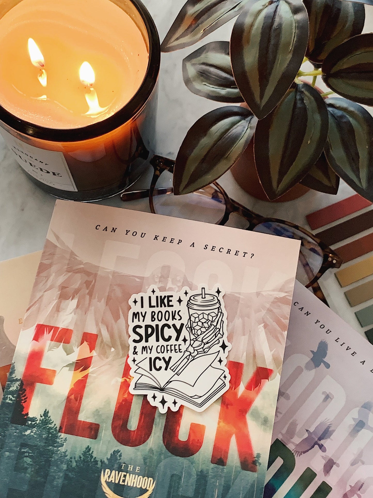 Spicy Books and Iced Coffee Sticker