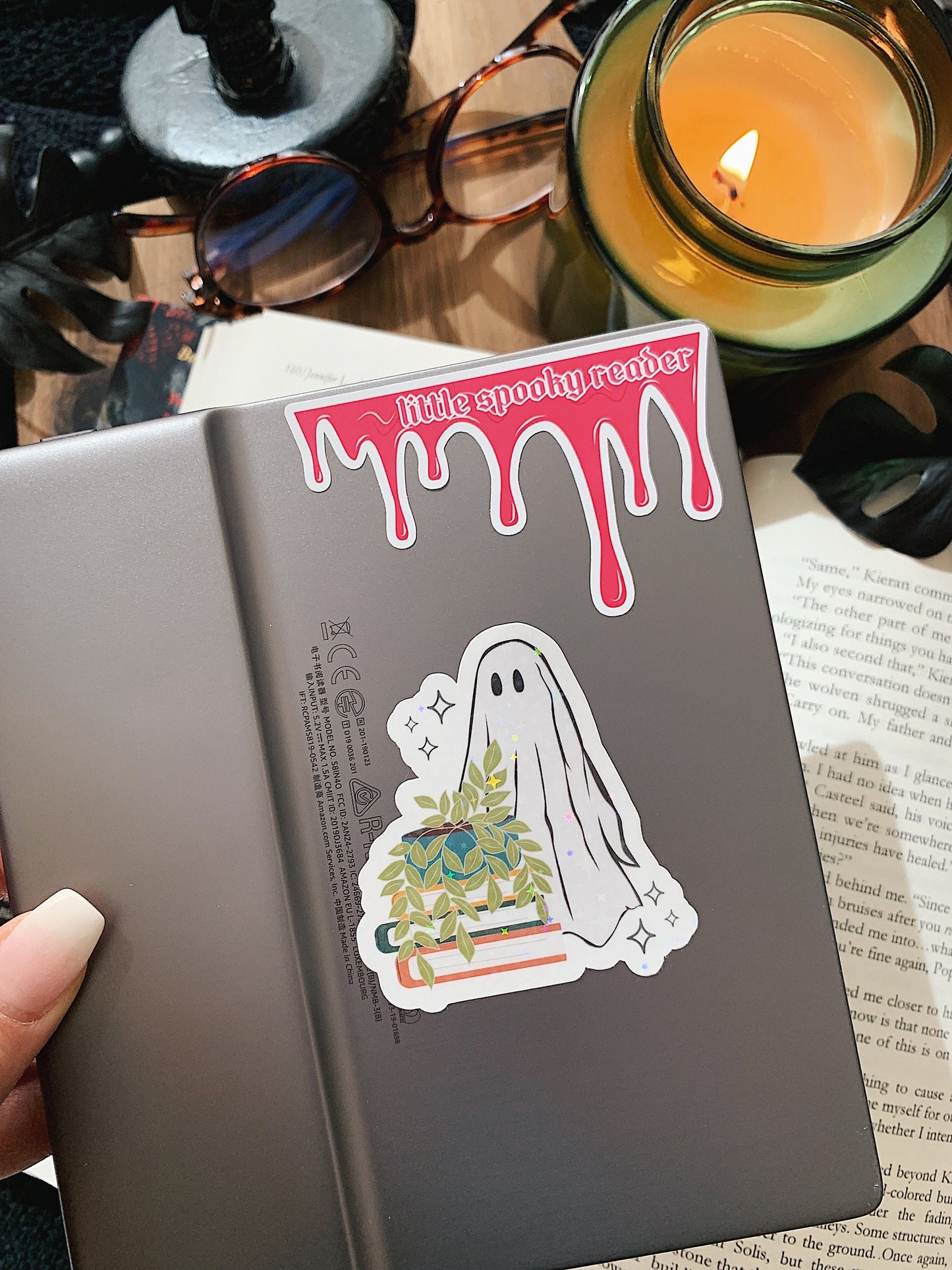 Dripping Blood Spooky Reader Sticker