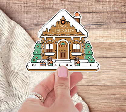 Gingerbread Library Bookish Sticker