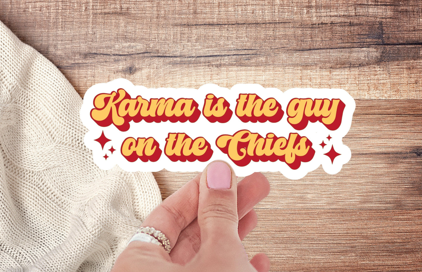 Karma is the guy on the Chiefs Sticker / Swiftie / Eras