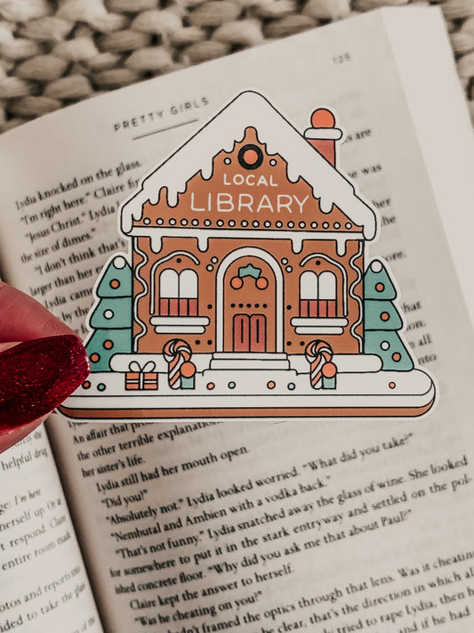 Gingerbread Library Bookish Sticker