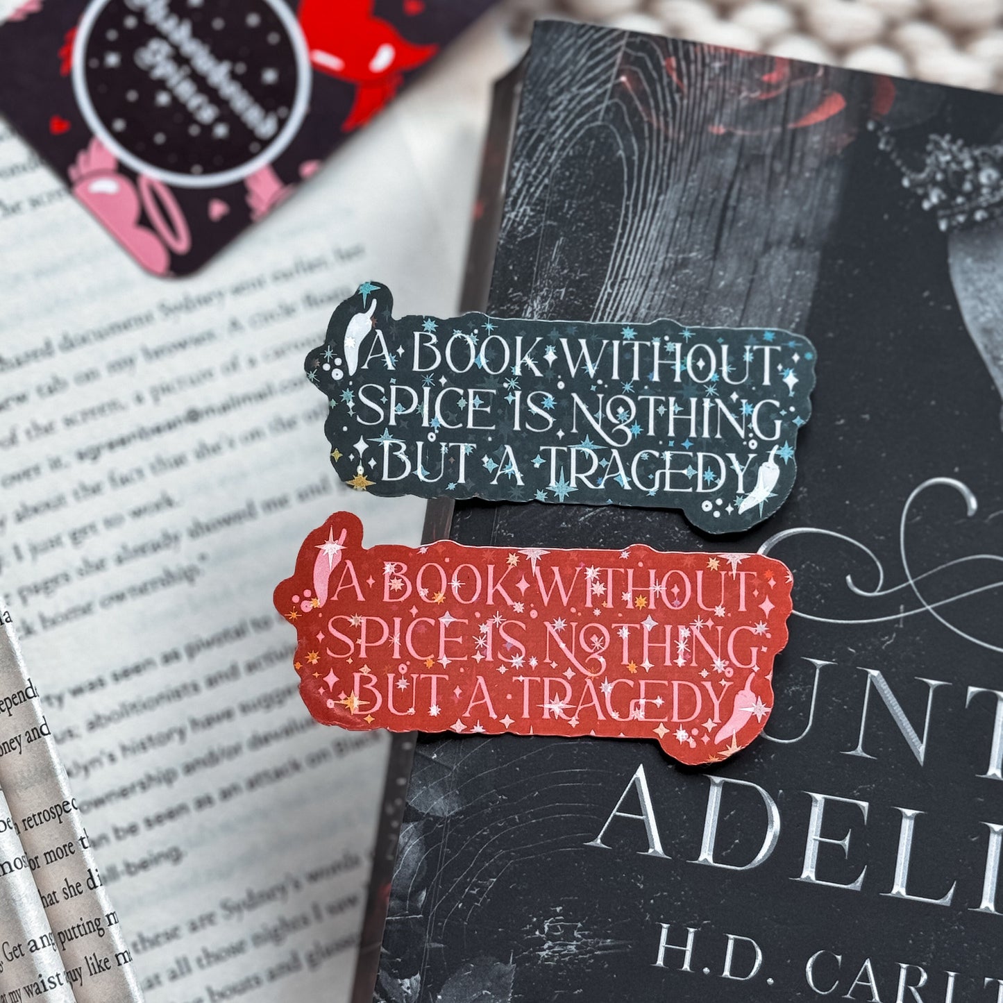 Book Lover Spice Tragedy Sticker