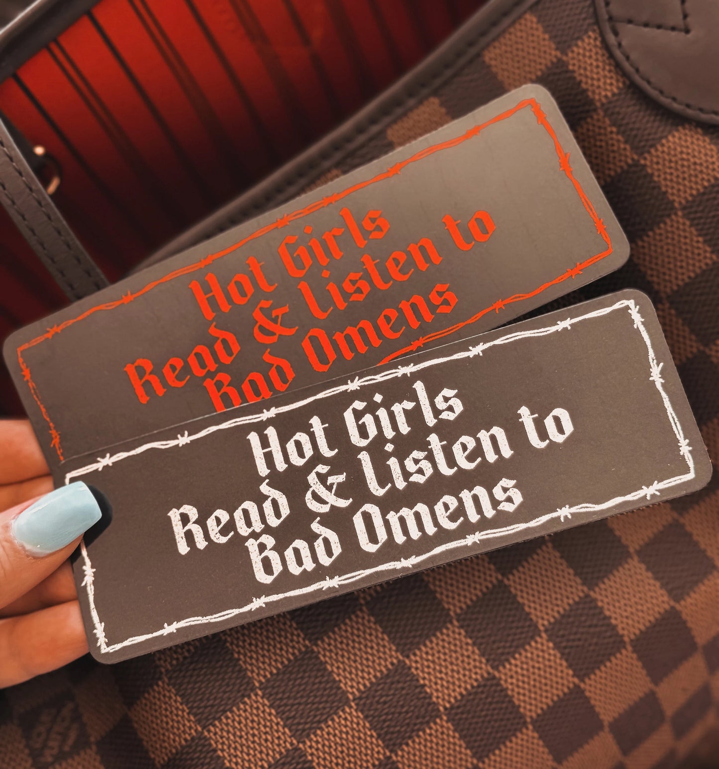 Hot Girls Read Bad Omens Foil Bookmark