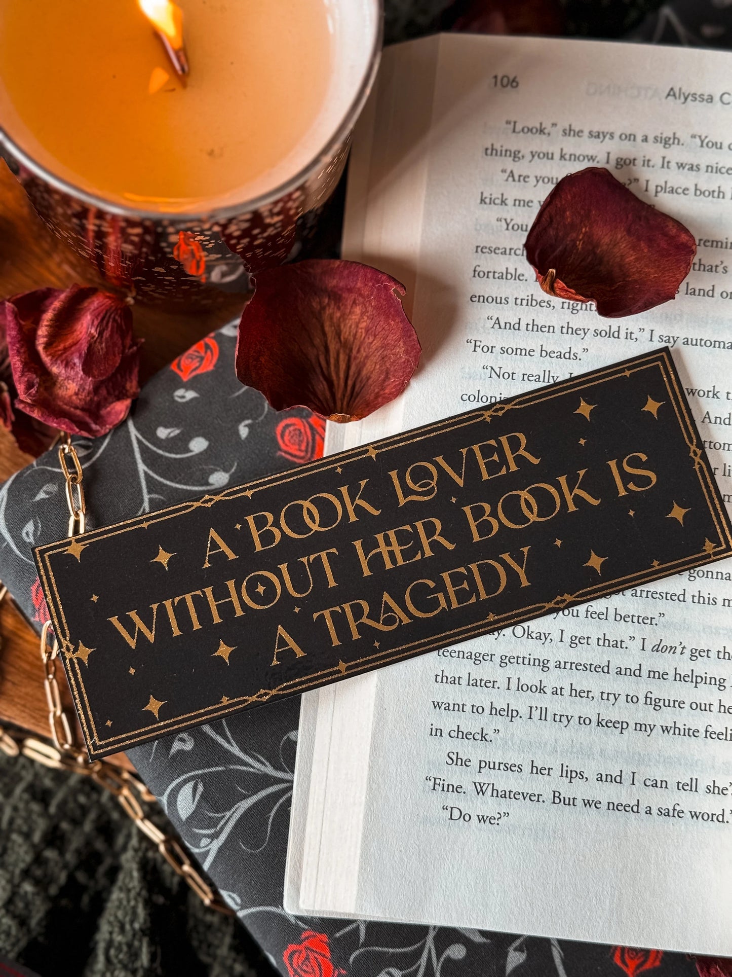 Book Lover Tragedy Foil Bookmark