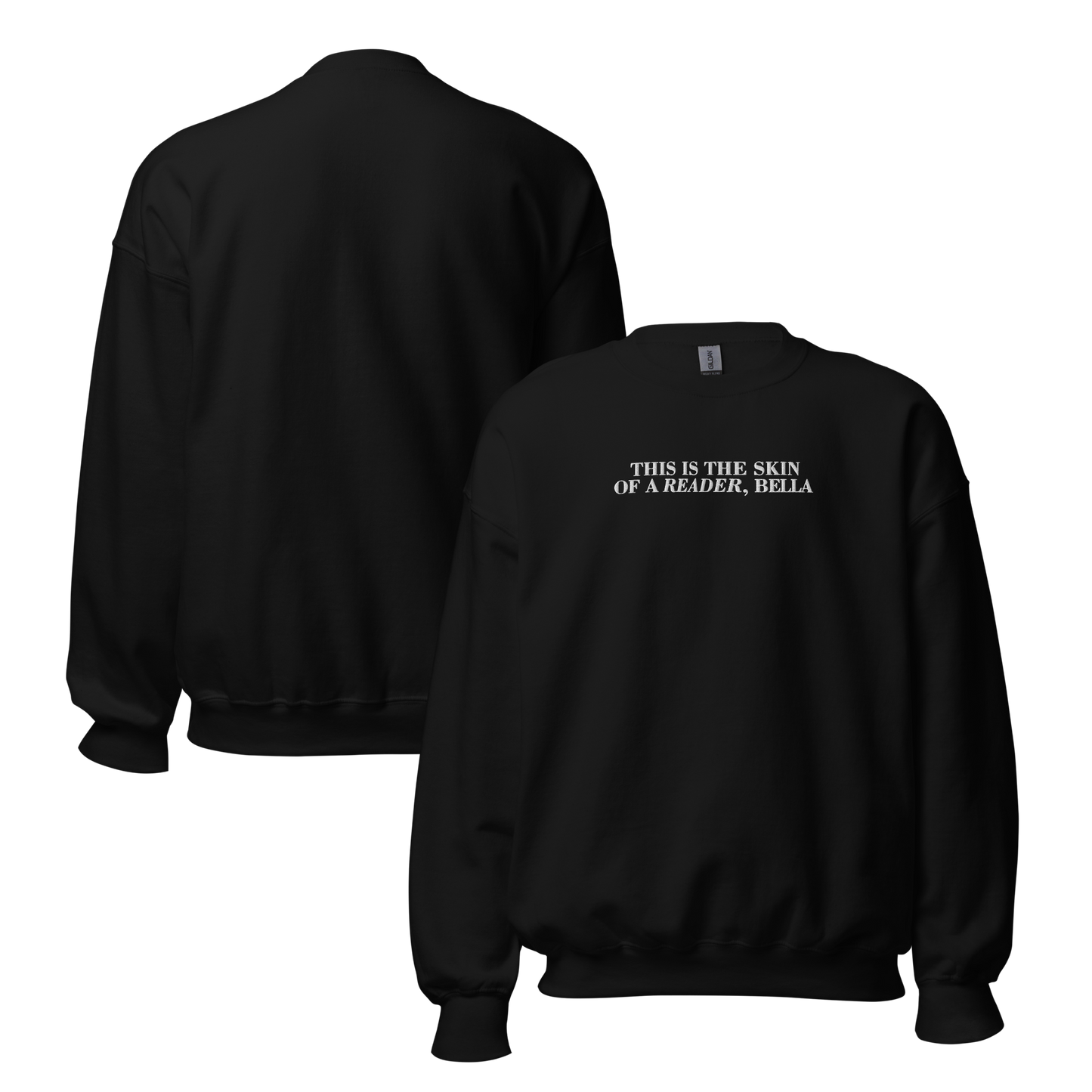 Skin Of A Reader, Bella Embroidered Sweatshirt