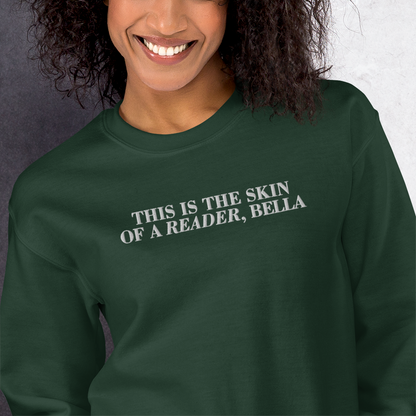 Skin Of A Reader, Bella Embroidered Sweatshirt