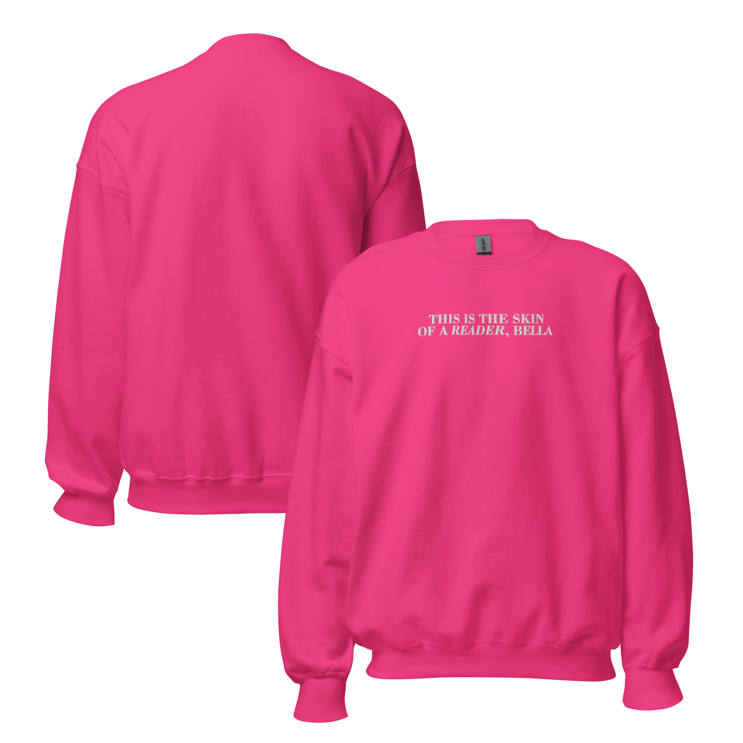 Skin Of A Reader, Bella Embroidered Sweatshirt