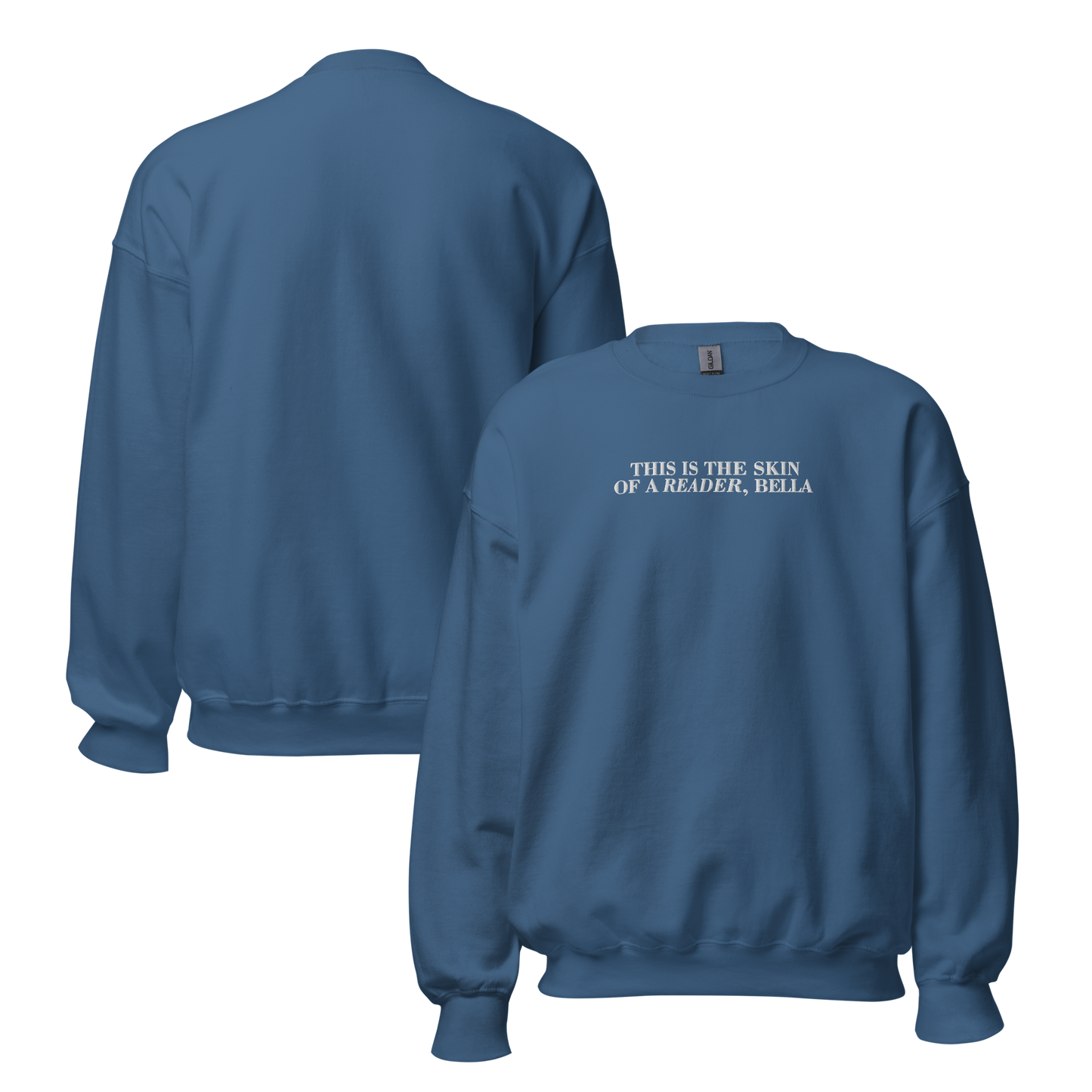 Skin Of A Reader, Bella Embroidered Sweatshirt