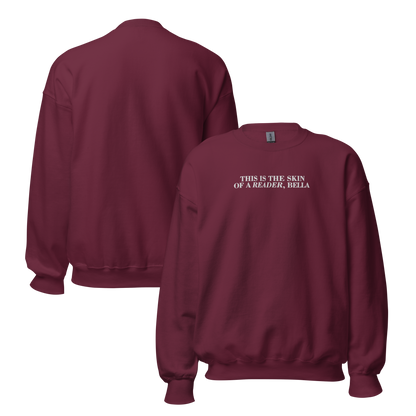 Skin Of A Reader, Bella Embroidered Sweatshirt