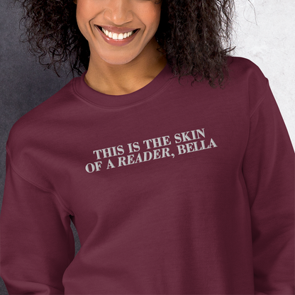 Skin Of A Reader, Bella Embroidered Sweatshirt