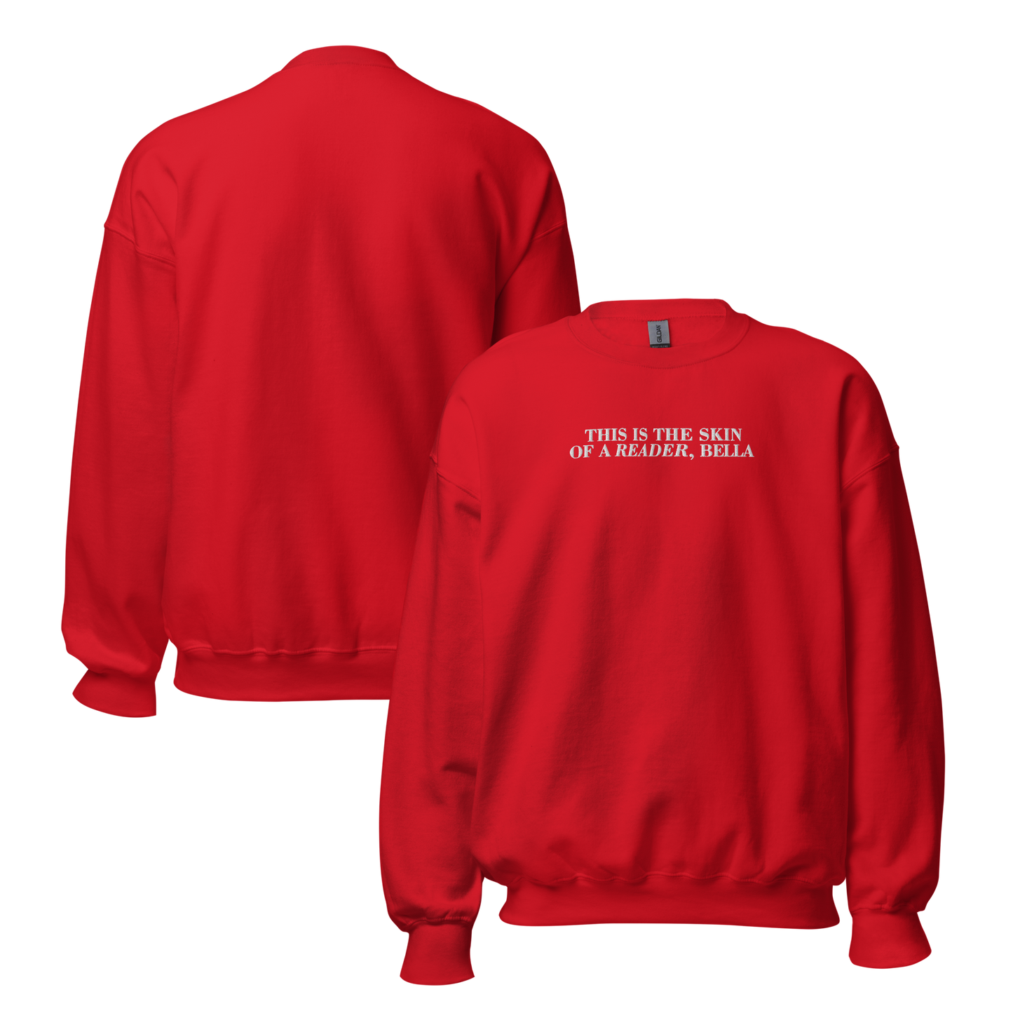Skin Of A Reader, Bella Embroidered Sweatshirt
